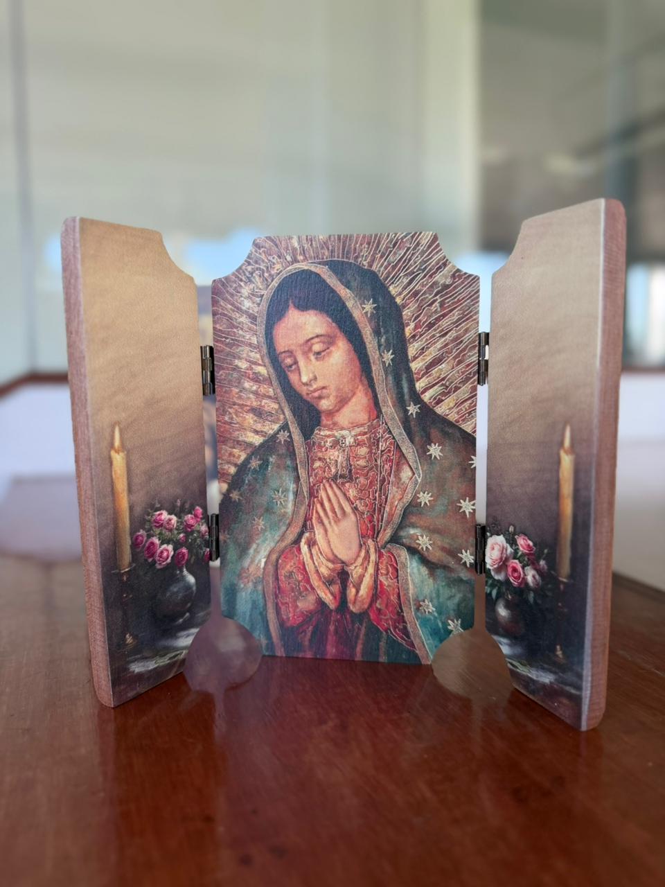 Our Lady of Guadalupe — Small Wooden Triptych